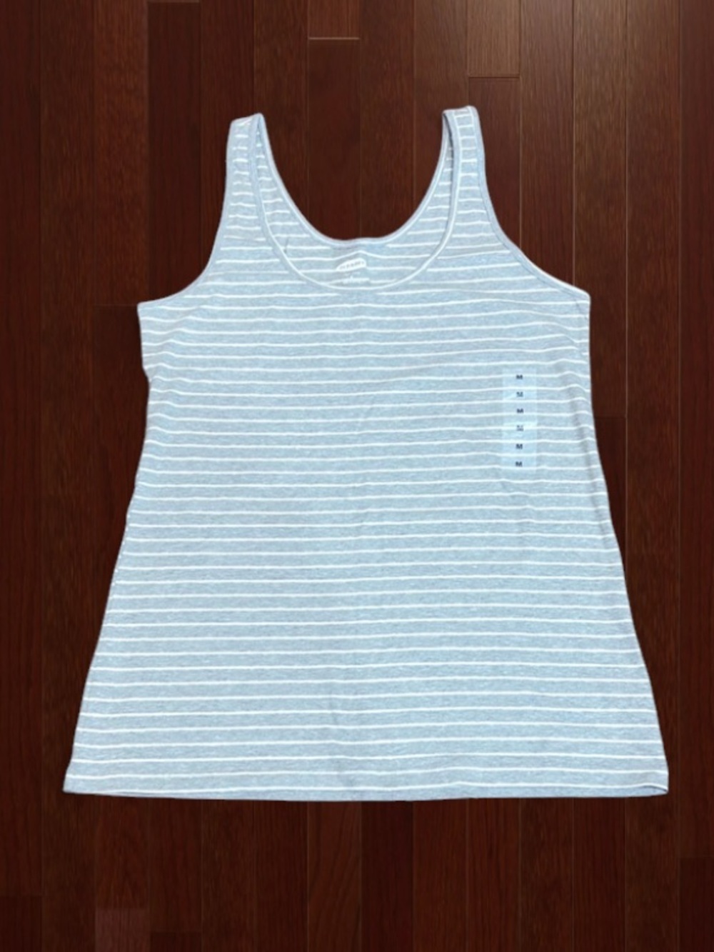 ⚓️ Old Navy Everywhere Striped Cotton Tank Top Gray Medium NWT